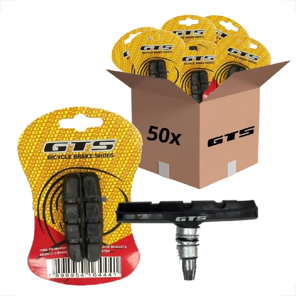 Kit 50 Par Pares Pastilhas Sapata De Freio Gts V-Brake 70Mm Bike Bicicleta Aro 26 29