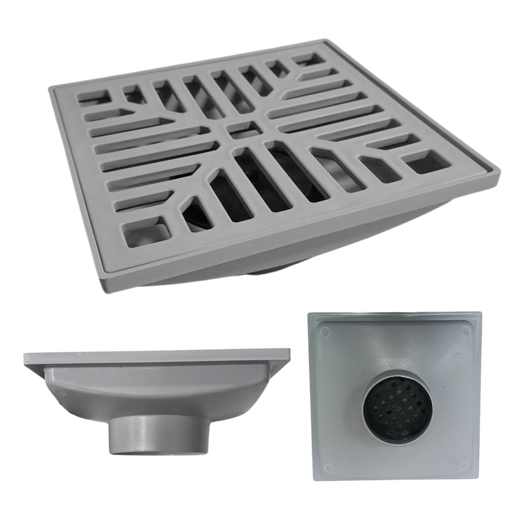 Ralo 20x20 Cinza Plástico Conforto Termico Saida Baixa para Tubo 100mm Anti Insetos
