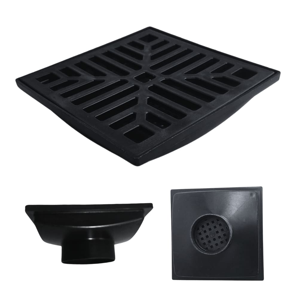 Ralo 20x20 Preto Plástico Conforto Termico Saida Baixa para Tubo 100mm Anti Inseto