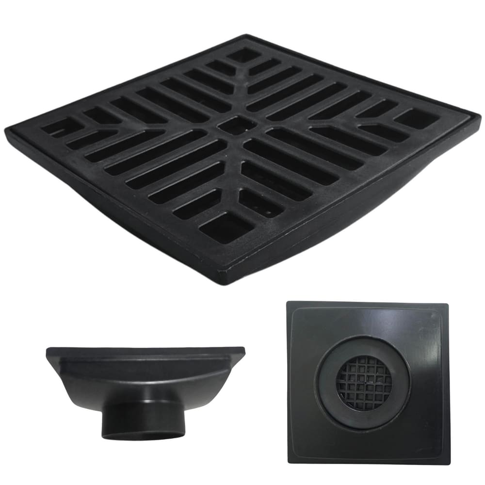 Ralo Anti Odor Preto 20x20 Plástico Reforçado Conforto Térmico Saida 100mm