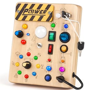 Placa Montessori Toddler Busy Joyreal com 19 LED de 1 a 6 anos