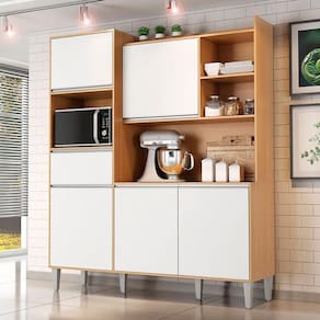 Armário para Cozinha Kit Ambiente Isabel Amêndoa Branco - AJL