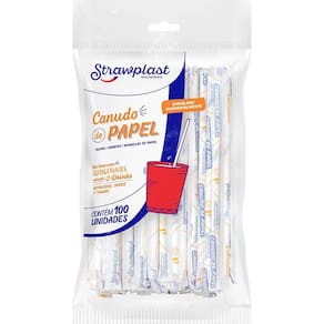 Canudo Papel Branco Sachê 6mm cx c/1000 (10x100) - Strawplast