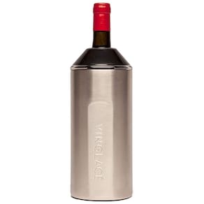 Porta Garrafa Térmico para Vinho é em Aço Inoxidável, VINGLACé, Prateado