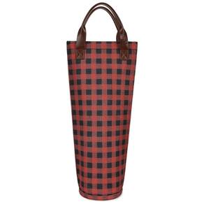 Sacola Térmica para Vinho Tirrinia, Prática e Estilosa, Ideal para Viagens e Piqueniques, Presente Ideal para Amantes de Vinho - Xadrez