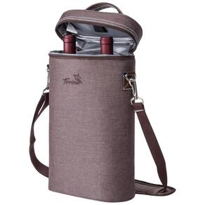 Bolsa Térmica para 2 Garrafas de Vinho Tirrinia – Marrom: Presente Ideal para Amantes de Vinho