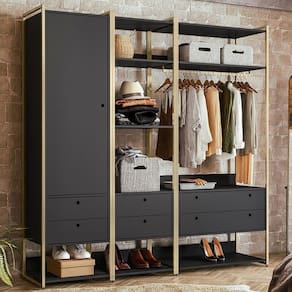 Closet Industrial Anubis 1 Porta 6 Gavetas Preto 17518 - Pnr Móveis