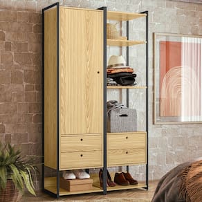 Closet Industrial Anubis 1 Porta 4 Gavetas Pinus 17521 - Pnr Móveis
