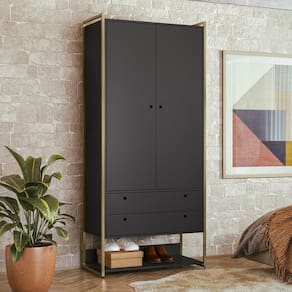 Closet Industrial Modulo Anubis 2 Portas 2 Gavetas Preto - Pnr Móveis