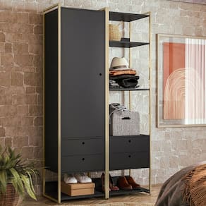Closet Industrial Anubis 1 Porta 4 Gavetas Preto 17521 - Pnr Móveis