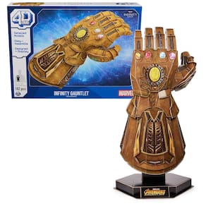 Kit de modelos de quebra-cabeça 3D 4D Build Marvel Infinity Gauntlet 142 unidades