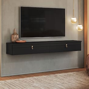 Rack para TV Até 55 Polegadas Nuke 2 Portas Preto - Pnr Móveis