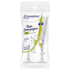 Taca Champagne 120ml Cristal c/4 - Strawplast