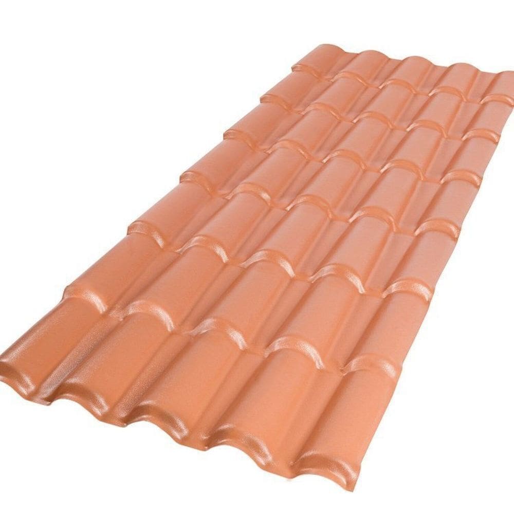 Kit 20 Telhas Pvc Colonial 17 2,30cm X 0,86cm X 1.7cm 5 Ondas Marrom