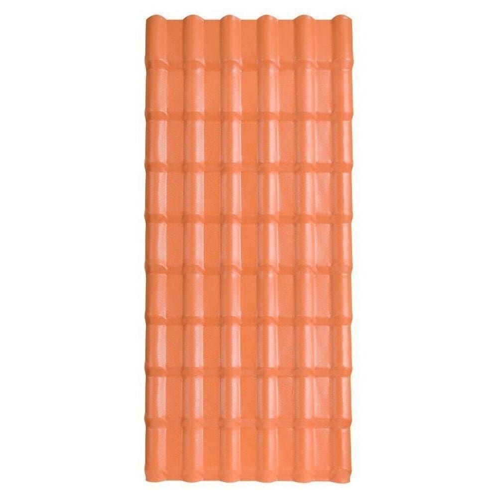 Kit 10 Telhas Plan Pvc 1,98x0,88x1,6cm 6 Ondas Afort Marrom