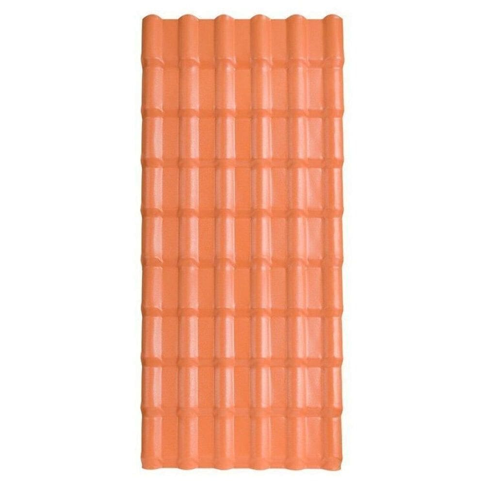 Kit 15 Telhas Plan Pvc 1,98x0,88x1,6cm 6 Ondas Afort Marrom