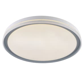 Plafon Moderno Branco e Cinza 28cm Led 18W 3 em 1 Bivolt 15707-PL