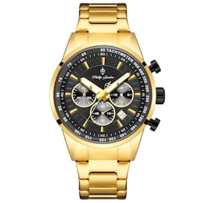 Relógio Phillip London Masculino Ref: Pl80392645m Pr N Cronógrafo Dourado