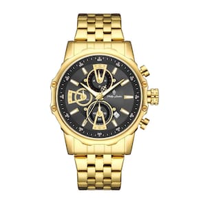 Relógio Phillip London Masculino Ref: Pl80391645m Pr N Cronógrafo Dourado