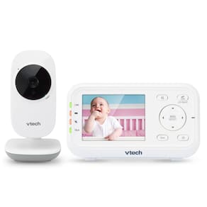 Monitor de vídeo para bebês VTech 1000 pés de longo alcance, tela de 2,8" branca