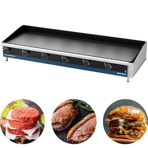 Chapa Profissional A Gás 6 Queimadores 8mm Inox 150x50 Marchesoni