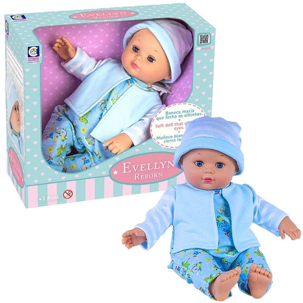 Bebê Reborn Menino Boneco Evellyn Reborn 2811 Cotiplas