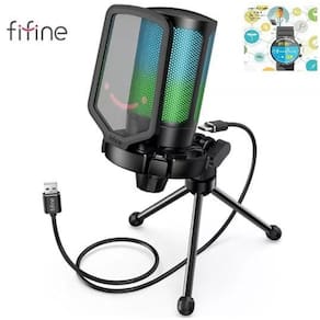 Fifine A6V Microfone Gamer Rgb Fifine Condensador