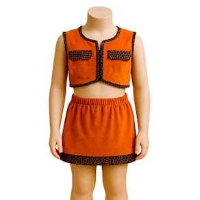 Conjunto Country Infantil Feminino Camisa Com Franja Cowgirl Saia Veludo