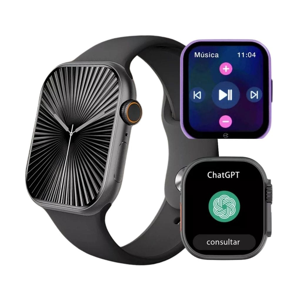 Smartwatch Digital Premium Minimalista Bluetooth Android e IOS Howear HWXPRO Monitoramento Cardíaco Resistente á àgua