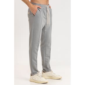 Calça Masculina Moletom Sustentável Estilo Alfaiataria Cinza