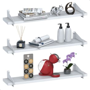 3 Prateleiras De Madeira Estilo Industrial Suspensa Max60b