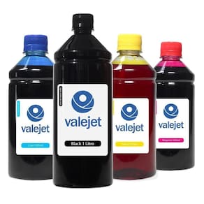 Kit 4 Tintas Para Epson T504 | 504 Black 1 Litro Coloridas 500ml Valejet