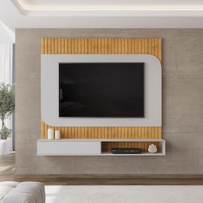 Painel Tom para TV`s até 65`` Painel com Bordas Arredondadas - Cedro/Bali DJ Móveis