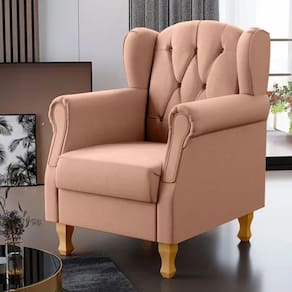 Poltrona Decorativa para Sala de Estar Recepção Malu Linho