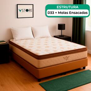 Cama Box Viúvo e Colchão Four Season Molas V-Store