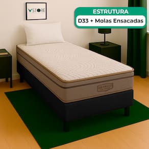 Cama Box e Colchão Los Angeles Molas V-Store 78x188x28