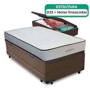 Bicama Baú + Colchão Orthopedic D33 V-Store 88x188x74