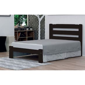 Cama de Casal Luna de Madeira Maciça Tauari