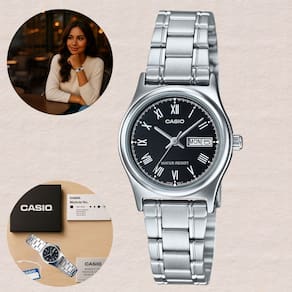 Relógio Elegante Casual AcessórioFeminino Casio LTP-V006D 1BUDF Aço Inox Analógico Calendário Data e Dia Resistente à Água