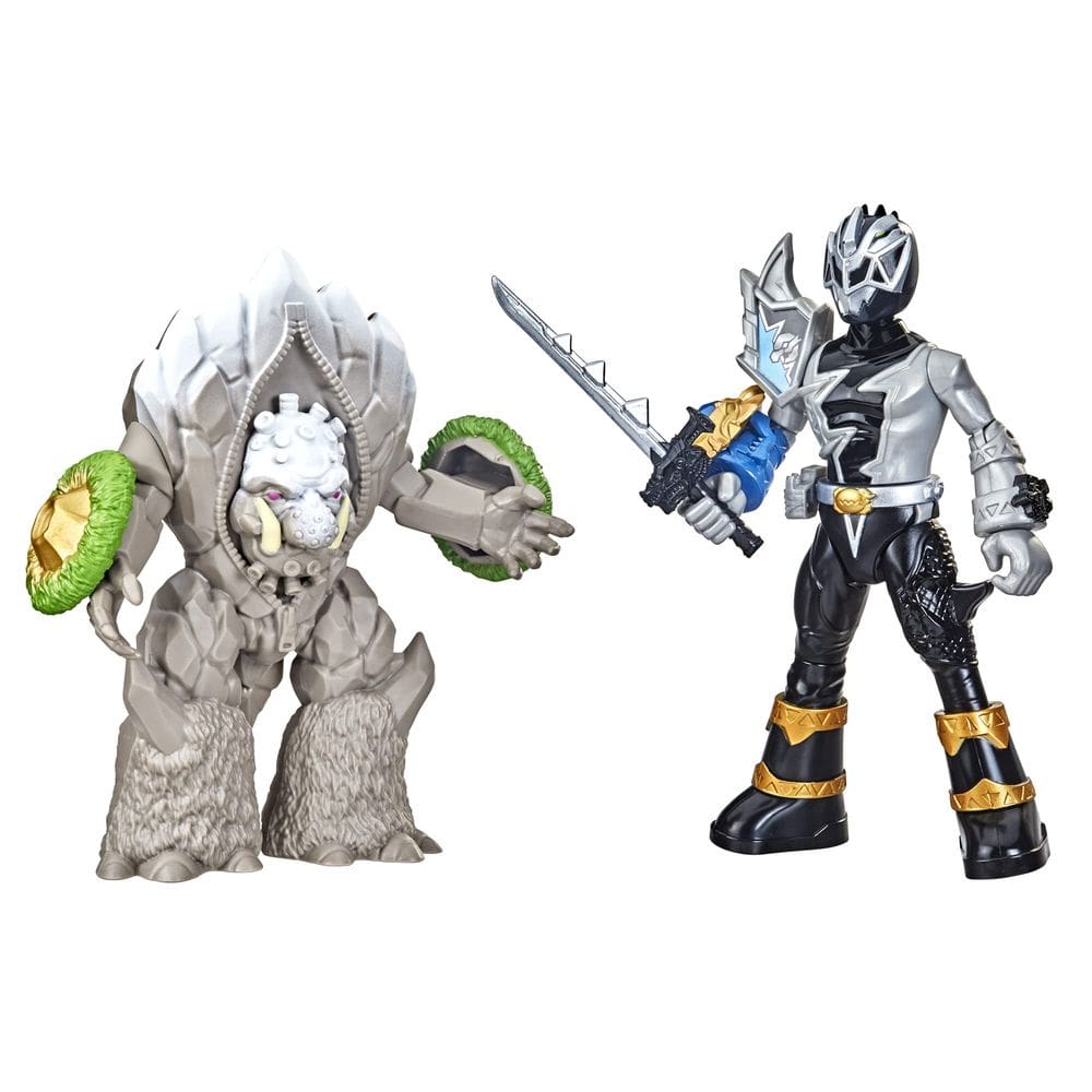 Bonecos de ação Power Rangers Dino Fury Battle Attackers, pacote com 2