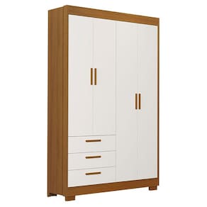 Guarda Roupa Infantil Zaki 4 Portas Branco Acetinado Savana - Reller