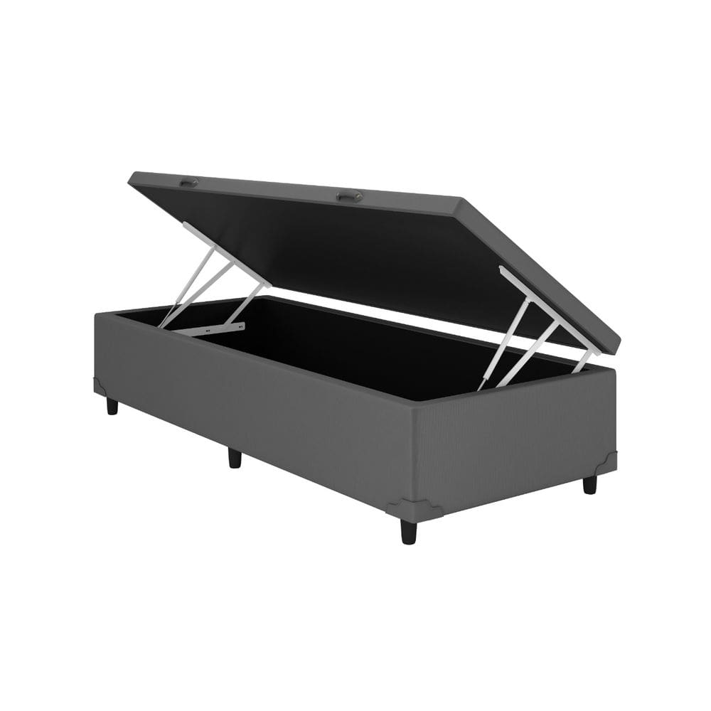 Baú Solteiro Linhão Cinza 88x188 Blindado