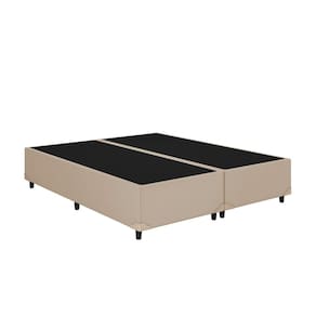 Base Box Queen Bipartido Corino Bege 158x198