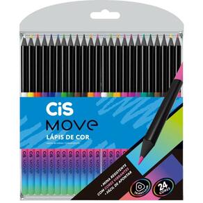 Lápis De Cor Triangular Cis Move 24 Cores - Sertic