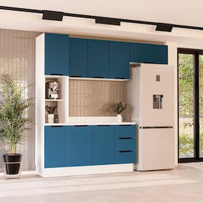 Cozinha Completa 4 Peças 224,5cm X 240cm Meena Branco/Azul