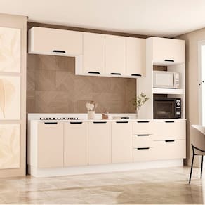 Cozinha Completa 5 Peças 224,5cmx270cm Meena Branco/Creme