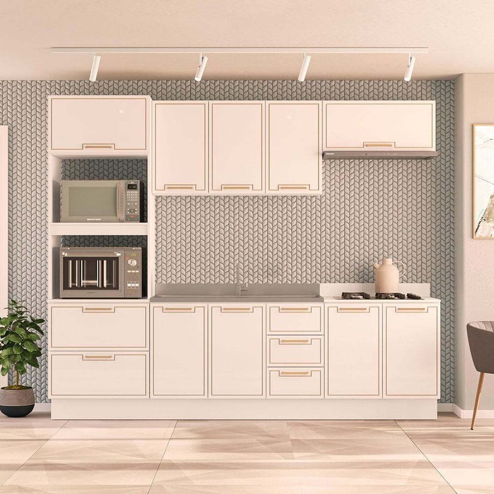 Cozinha Completa 5 Peças 224,5cmx270cm Amara Branco