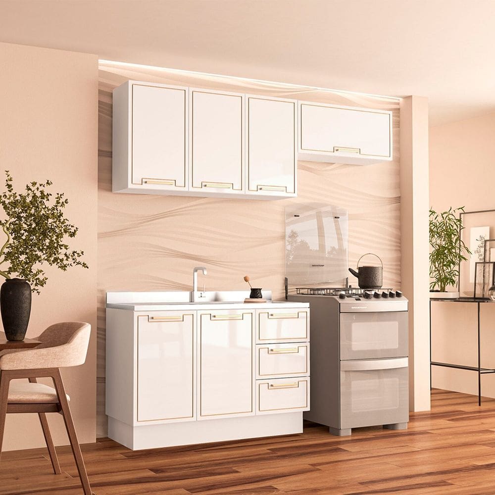 Cozinha Completa 3 Peças 224cmx200cm Branco