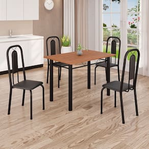 Conjunto Sala de Jantar com 4 Cadeiras Lívia Preto / Preto