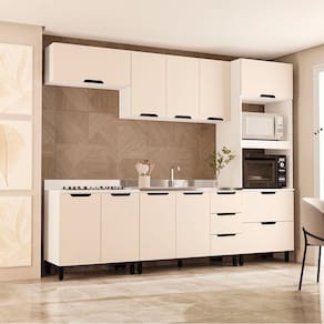 Cozinha Completa 5 Peças 224,5cmx270cm Meena Branco/Creme
